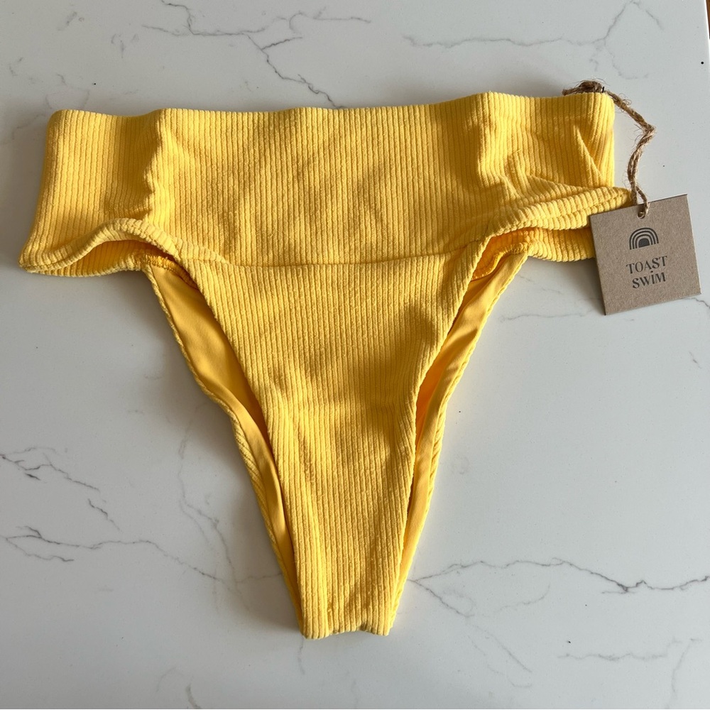 Free People x Toast signature banded waist bottom | color sunset rib